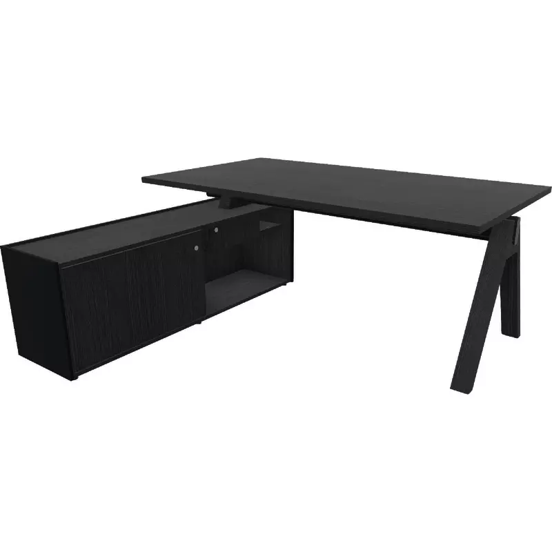 mdd Schreibtisch Viga inkl. Managerschrank links, Gestell schwarz, B x H x T: 1.600 x 740 x 1.300 mm
