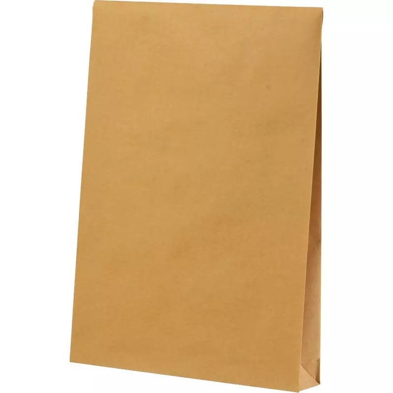 e-green Faltentasche, 250 x 350 x 50 mm mit Klotzboden, 2 Haftklebungen, wiederverschließbar, Kraftpapier braun 120 g, mit Aufreißfaden und Anreißperforation, Pack 250 Stück