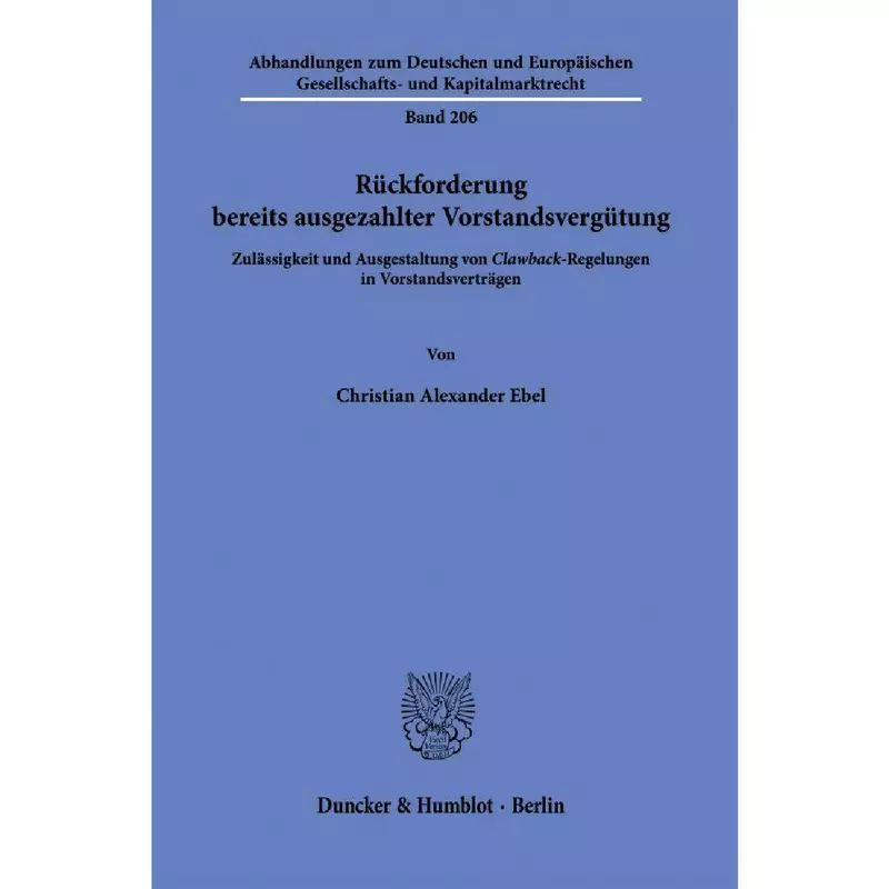 Rückforderung bereits ausgezahlter Vorstandsvergütung