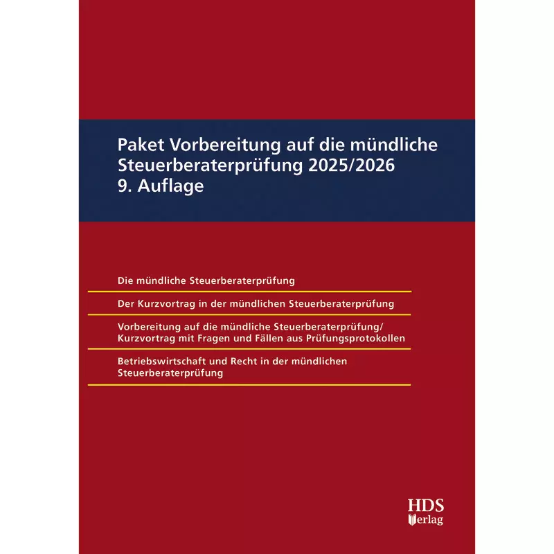 Paket Vorbereitung auf die mündliche Steuerberaterprüfung 2025/2026