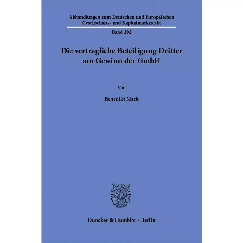 Die vertragliche Beteiligung Dritter am Gewinn der GmbH