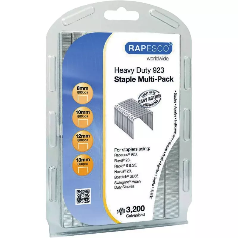 RAPESCO® Heftklammern Typ 23 Stahldraht, Multi Packung: 3.200 Stück