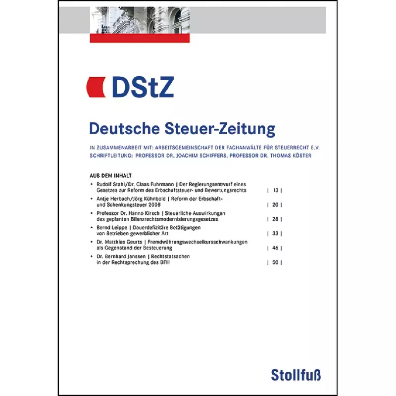 DStZ  -  Deutsche Steuer - Zeitung  -  Abonnement