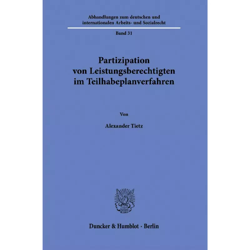 Partizipation von Leistungsberechtigten im Teilhabeplanverfahren