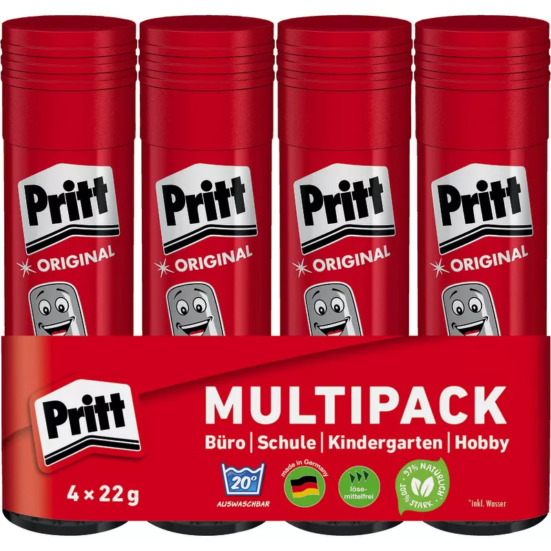 Spar-Set! 4 Pritt Klebestifte WA12, Inhalt: je 22 g