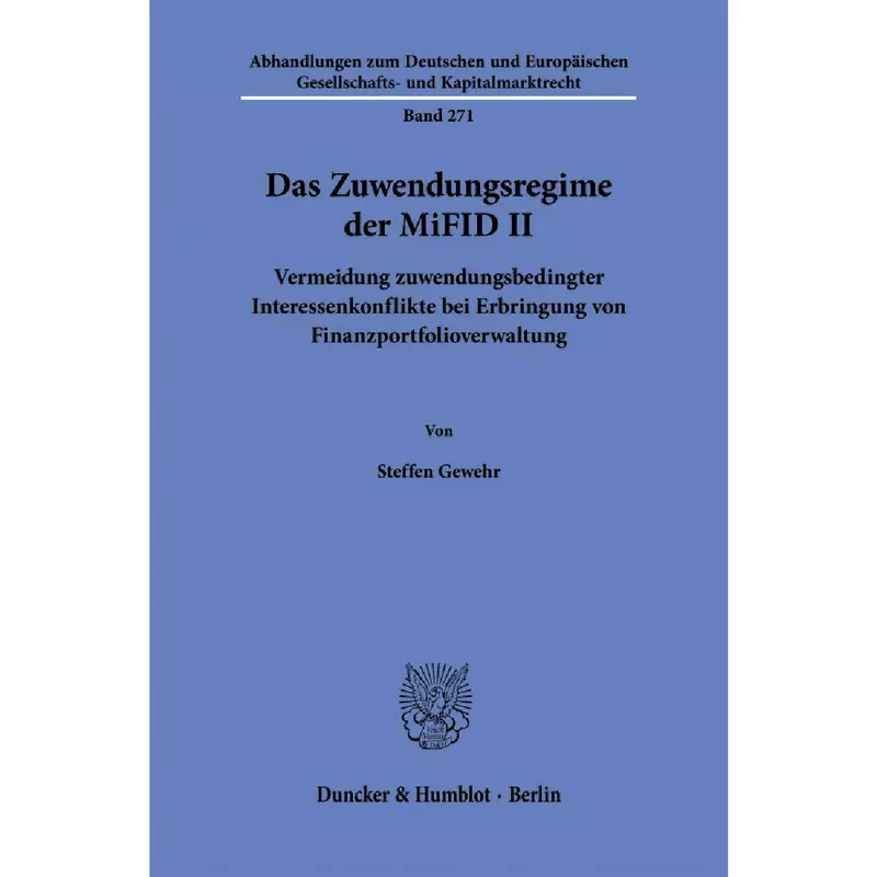 Das Zuwendungsregime der MiFID II
