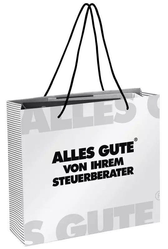 ALLES GUTE® von Ihrem Steuerberater Papiertragetaschen, Querformat, weiß