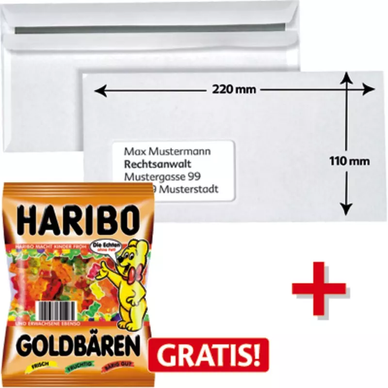 SoldanPlus Briefumschläge DIN lang, selbstklebend, weiß, mit Fenster, Pack: 1.000 Stück