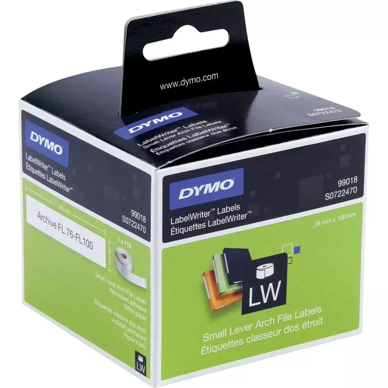 DYMO Labelwriter Ordneretiketten 99018, schmal, 38 x 190 mm