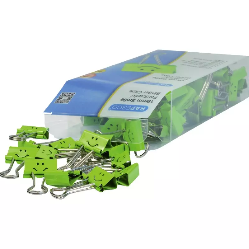RAPESCO® Smiley Foldback Clips 19x7mm grün