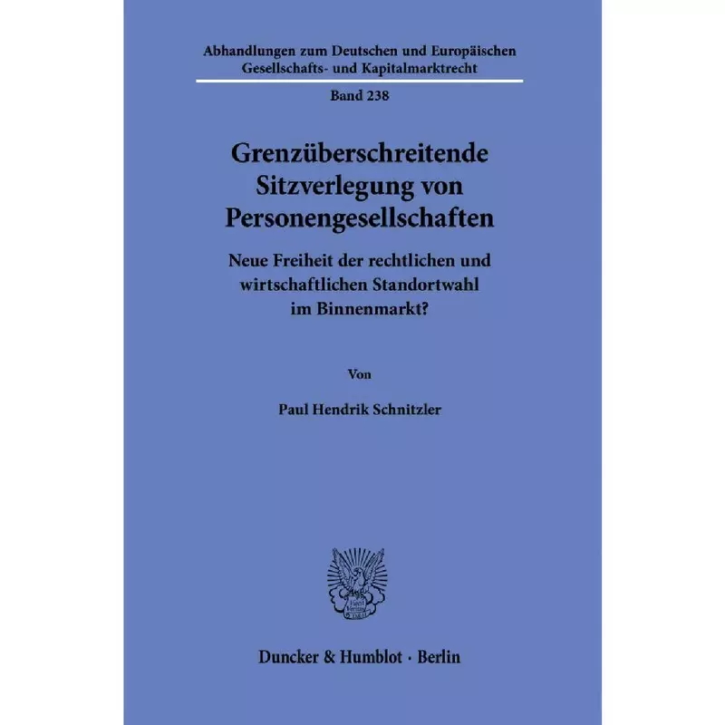Grenzüberschreitende Sitzverlegung von Personengesellschaften