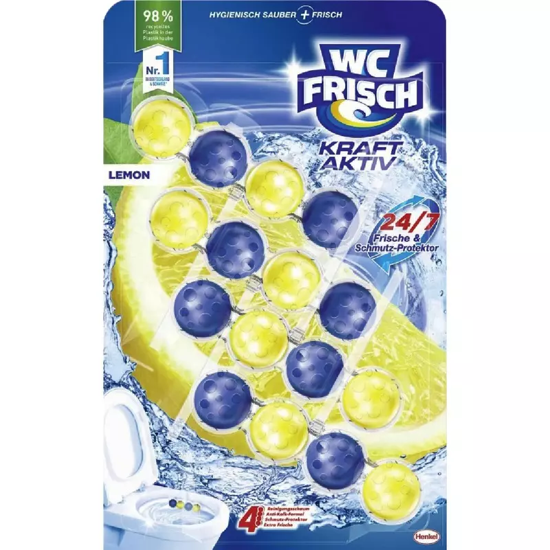 WC FRISCH Kraftaktiv, Lemon, 4 Stück à 50 g - 200 g Packung
