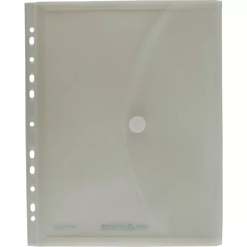 FolderSys Sichttaschen FolderGreen® DIN A4, Recycling-PP, mit Abheftrand, Dehnfalte und Klettverschluss, Packung: 10 Stück