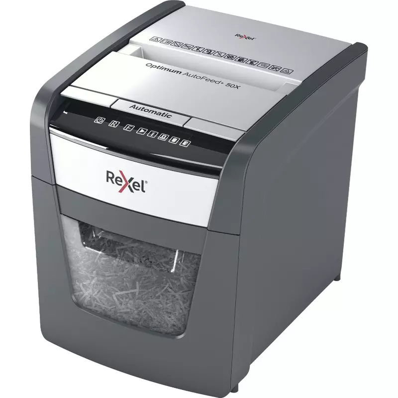 Rexel Aktenvernichter Optimum AutoFeed+ 50X, Sichherheitsstufe P-4
