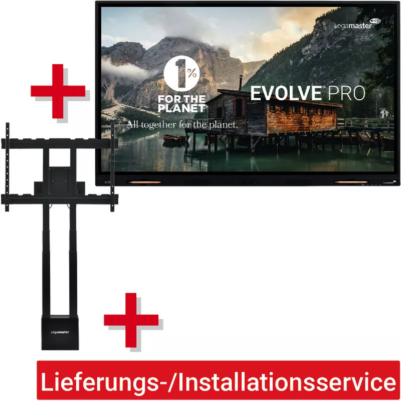 Legamaster Evolve PRO 75' + Pylonensystem höhenverstellbar + Kabel + Lieferungs-/Installationsservice