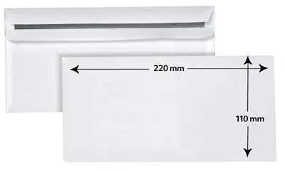 SoldanPlus Briefumschlag DIN lang, selbstklebend, weiß, ohne Fenster, Pack: 1.000 Stück