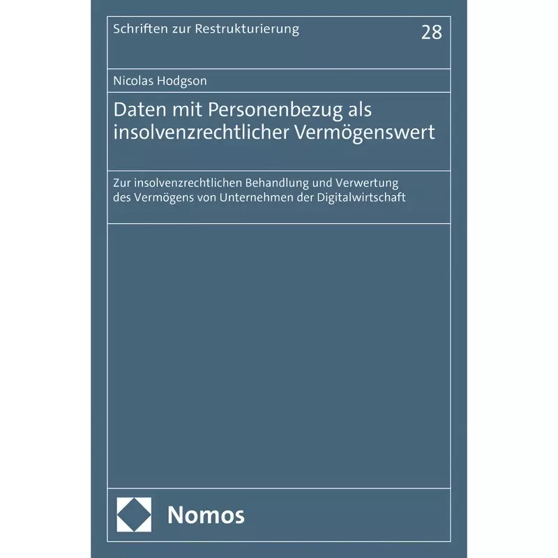 Daten mit Personenbezug als insolvenzrechtlicher Vermögenswert