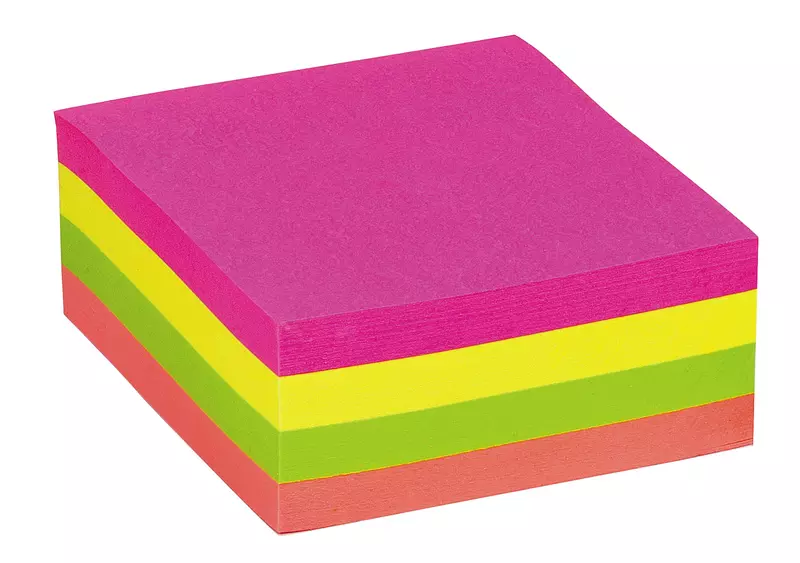 SoldanPlus Haftnotizen-Würfel Neon, 75 x 75 mm, farbig sortiert
