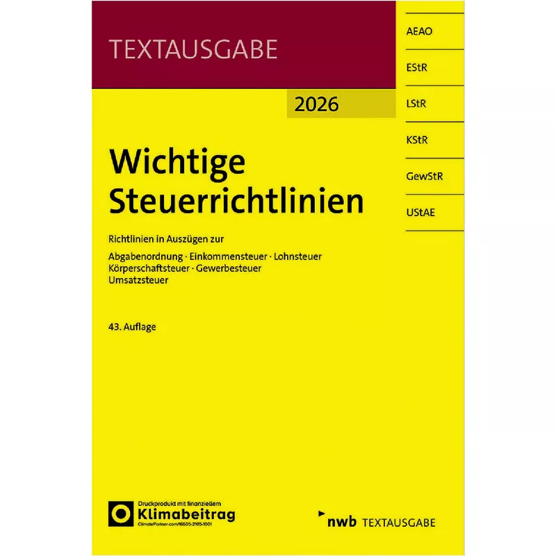 Wichtige Steuerrichtlinien