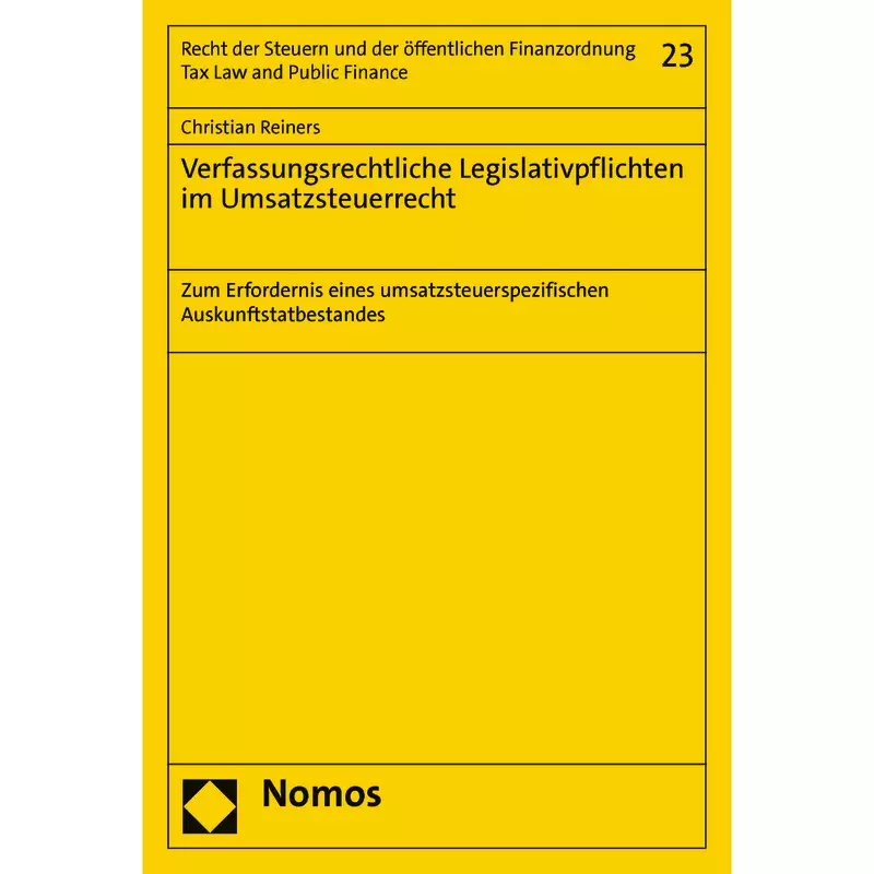 Verfassungsrechtliche Legislativpflichten im Umsatzsteuerrecht