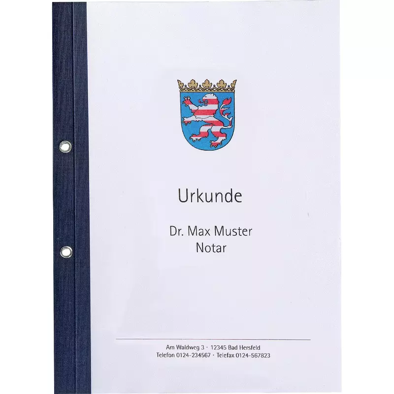 Ösen-Bindemappen mit transparentem Vorderdeckel, Feinleinen, Rückenstärke 4 mm, tiefblau