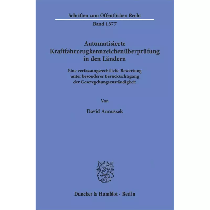 Automatisierte Kraftfahrzeugkennzeichenüberprüfung in den Ländern.