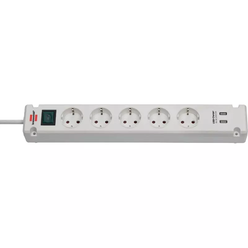 brennenstuhl Bremounta Steckdosenleiste 5 Steckdosen, 2 x USB